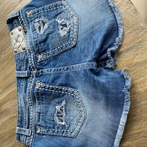 Miss Me jean shorts size 32 waist. 3 3/4 inseam.